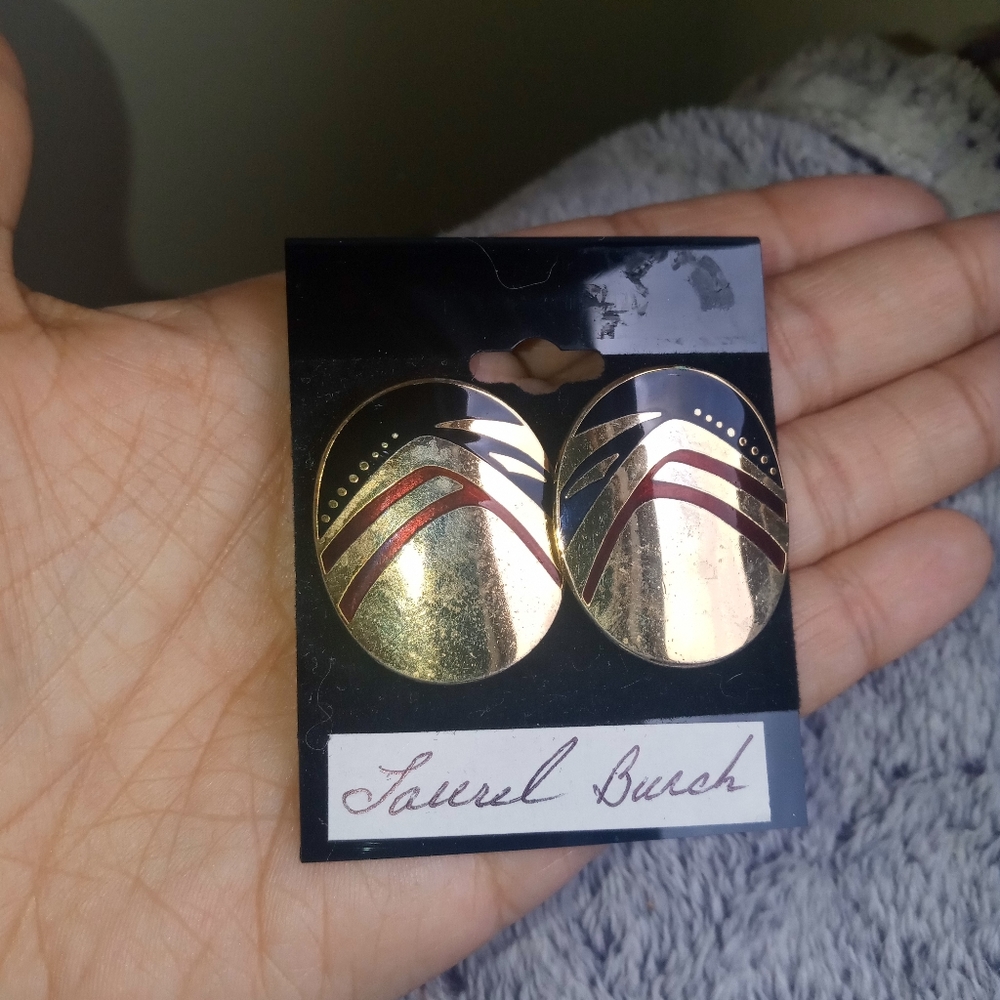 Vintage 80s Laural Burch Oval Earrings